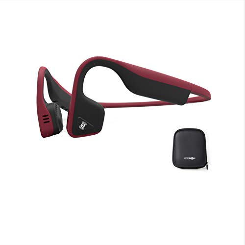 AFTERSHOKZ Trekz Titanium Open-Ear Wireless Bone Conduction Sports Running Headphones with Portable Storage Case, Canyon Red