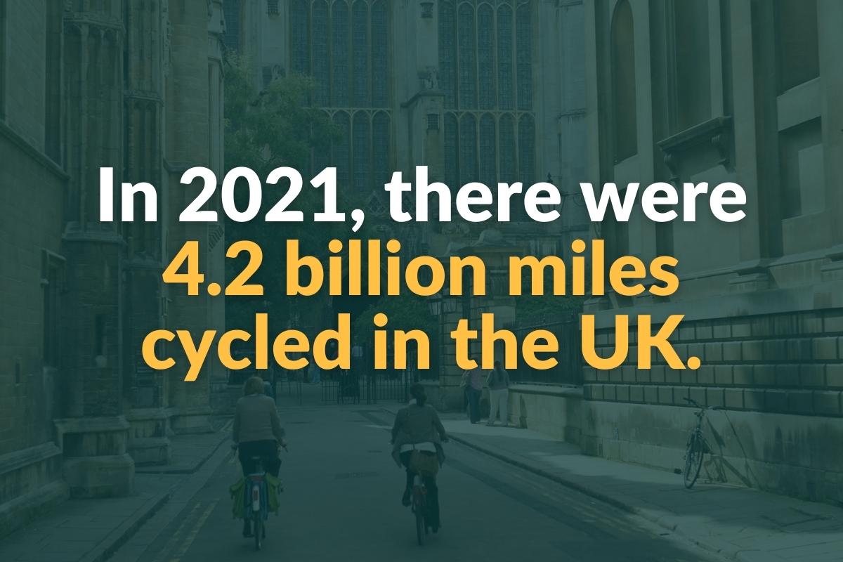in 2021, there were 4.2 billion miles cycled in the uk