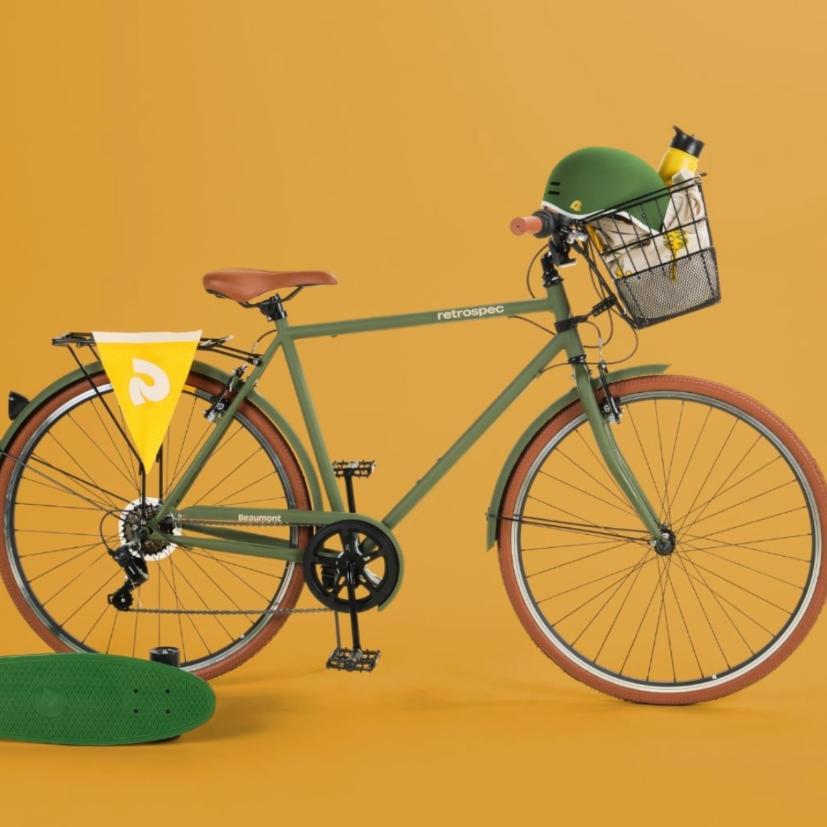 A Retrospec Bike woth a Metal Bike Basket